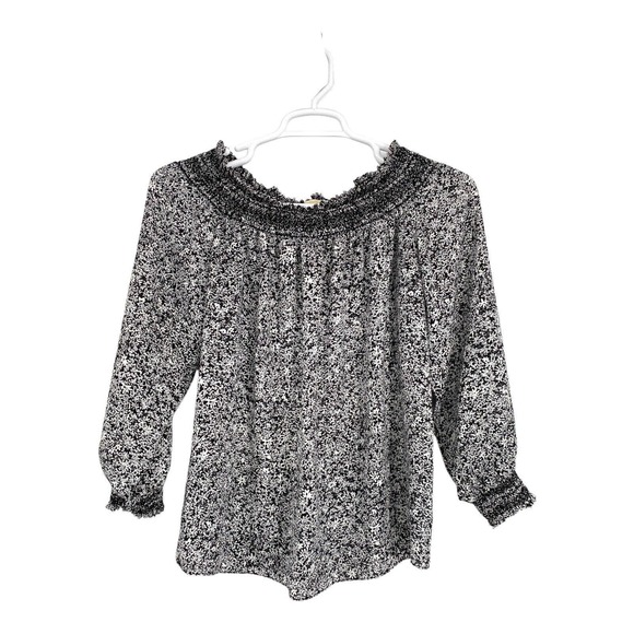 MICHAEL‎ KORS Womens Black & White Pattern Off Shoulder Top Size: M - Picture 1 of 6